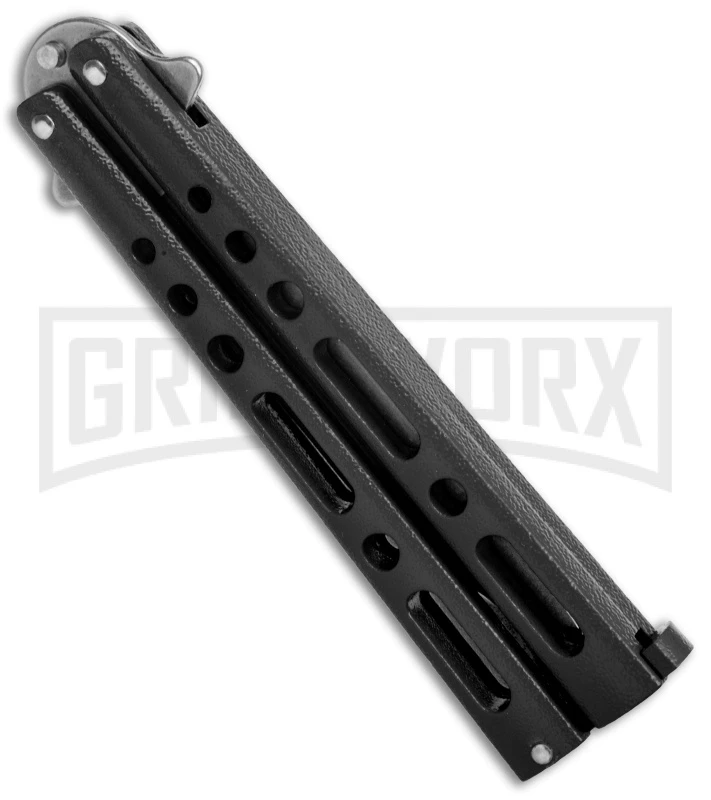 Bear & Son Butterfly Knife Black Steel - Clip Point Plain 5 Bear & Son Butterfly Knife Black Steel - Clip Point Plain - Image 3