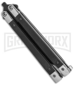 Bear & Son Black G-10 Balisong Butterfly Knife - Black Plain -Kershaw Store Bear and Son Butterfly Knife Black G 10 Black G17B BHQ 92673 jr side large