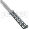 Bear & Son 114 Galaxy Butterfly Knife - Stonewash Tanto Plain -Kershaw Store Bear and Son Butterfly Knife Black Sparkles Gray SW Tanto BHQ 141043 jr large