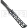 Bear & Son 115 Galaxy Butterfly Knife - Black Tanto Plain -Kershaw Store Bear and Son Large Butterfly Tanto Galaxy Black BHQ 141492 jr large