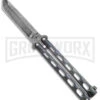 Bear & Son 114 Galaxy Butterfly Knife - Damascus Tanto Plain 1 Bear & Son 114 Galaxy Butterfly Knife - Damascus Tanto Plain -Kershaw Store Bear and Son Large Butterfly Tanto Galaxy Damascus BHQ 141496 jr large