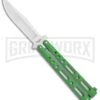 Benchmark Balisong Green Butterfly Knife - Satin Plain -Kershaw Store Benchmark BM010 Green Balisong Butterfly Satin BM010 BHQ 115068 jr large