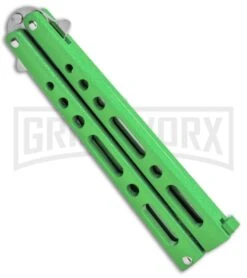 Benchmark Balisong Green Butterfly Knife - Satin Plain 8 Benchmark Balisong Green Butterfly Knife - Satin Plain -Kershaw Store Benchmark BM010 Green Balisong Butterfly Satin BM010 BHQ 115068 jr side large