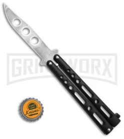 Benchmark Black Butterfly Trainer Knife - Stonewash Dull -Kershaw Store Benchmark Butterfly Rrainer Black SW BHQ 137773 td size large