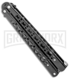 Black Balisong Butterfly Knife - (9.60" Black) 8 Black Balisong Butterfly Knife - (9.60" Black) -Kershaw Store Black Balisong Butterfly Black GX 37517 jr side large