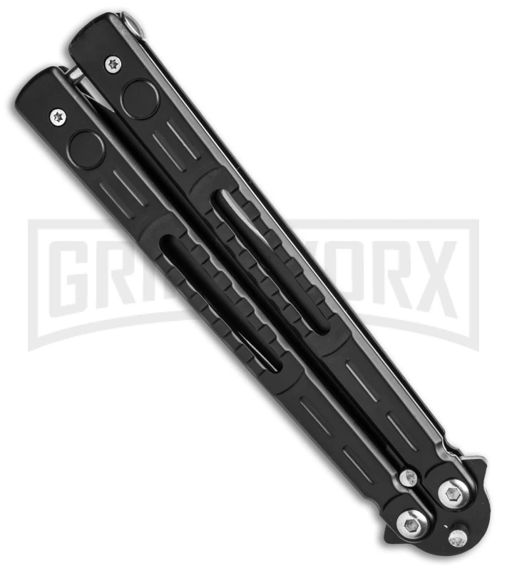 Chalkhill Balisong Butterfly Knife - Black Tanto Skeletonized 5 Chalkhill Balisong Butterfly Knife - Black Tanto Skeletonized - Image 3