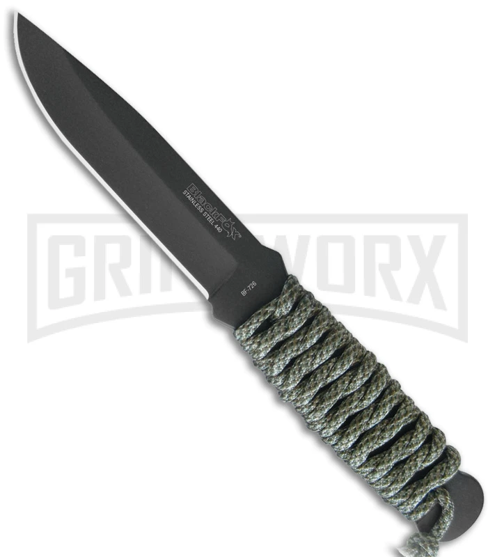 Black Fox Throwing Knife Gray/Green Cord - Gray Plain 3 Black Fox Throwing Knife Gray/Green Cord - Gray Plain