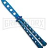 Blue Balisong Trainer Butterfly Knife - Blue Dull -Kershaw Store Blue Balisong Trainer Butterfly Knife Blue Finish GX 37659 td large