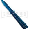 Blue Skull Balisong Blue Butterfly Knife - Blue Plain 1 Blue Skull Balisong Blue Butterfly Knife - Blue Plain -Kershaw Store Blue Skull Balisong Butterfly Knife Blue GX 37632 td large