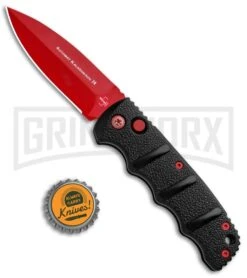 Boker Kalashnikov Black Widow Automatic Knife - D2 Dagger Red Plain -Kershaw Store Boker Black Widow Kalashnikov Dagger Auto Red 01KALS44NSOI BHQ 92706 jr bottlecap update large