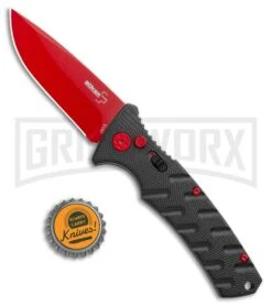 Boker Plus Black Widow Strike Automatic Knife - Drop Point Red -Kershaw Store Boker Black Widow Strike Drop DP Black Red 01BO434NSOI BHQ 97030 jr bottlecap large