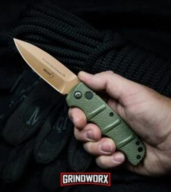 Boker Kalashnikov Desert Warrior Dagger Automatic Knife - Copper Plain -Kershaw Store Boker Desert Warrior Kalashnikov Dagger Automatic Knife OD Green Copper BHQ30436 kp rope in hand web large