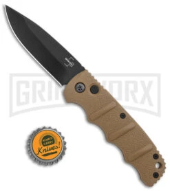Boker Kalashnikov Coyote Brown Automatic Knife - Drop Point Black Plain -Kershaw Store Boker Kalashnikov Auto Coyote D2 Black BHQ 144762 jr bottlecap large