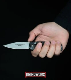 Boker Kalashnikov 74 Black Automatic Knife - Black Serr -Kershaw Store Boker Kalashnikov Automatic Knife Black Bead Blast KALS74 BHQ 0103 kp in hand web large 5