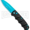 Boker Kalashnikov Automatic Knife - D2 Dagger Electric Blue Plain -Kershaw Store Boker Kalashnikov Black Widow Blue jr large