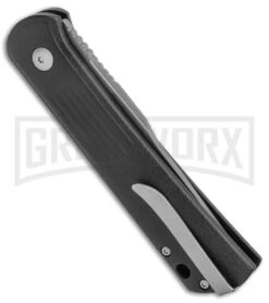 Boker Lundquist Alluvial Black Aluminum Automatic Knife - Bead Blast Plain -Kershaw Store Boker Lundquist Alluvial Auto Black Aluminum BB BHQ 125067 jr side large