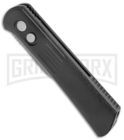 Boker Lundquist Alluvial Black Aluminum Automatic Knife - Bead Blast Plain -Kershaw Store Boker Lundquist Alluvial Auto Black Aluminum BB BHQ 125067 jr spine large