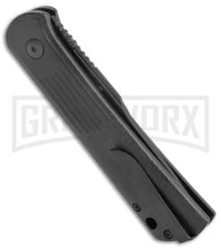 Boker Lundquist Alluvial Black Aluminum Automatic Knife - Black Plain -Kershaw Store Boker Lundquist Alluvial Auto Black Aluminum Black BHQ 125068 jr side large