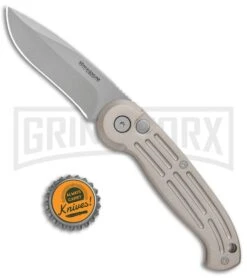 Boker Magnum Speedmaster Champagne Automatic Knife - Bead Blast Plain -Kershaw Store Boker Magnum DP Auto Champagne BB 01BO007 BHQ 0099 jr bottlecap large