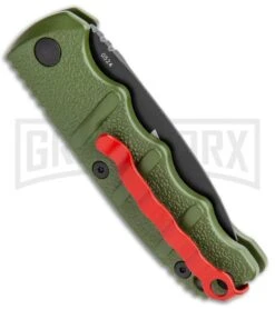 Boker Mini Kalashnikov Warhawk Automatic Knife Green - D2 Black Plain -Kershaw Store Boker Mini Warhawk Kalashnikov Auto Dagger Green Black BHQ 113923 jr side large