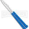 Boker Plus Mini Balisong Solid Blue Trainer Knife - Satin Dull 2 Boker Plus Mini Balisong Solid Blue Trainer Knife - Satin Dull -Kershaw Store Boker Plus Mini Balisong Trainer Blue G 10 Satin 01BO716SOI BHQ 99640 jr large
