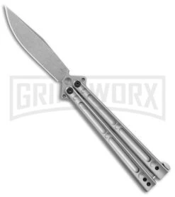 Boker Plus Papillon Stainless Steel Butterfly Knife - Stonewash Plain