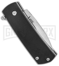 Boker Plus Shamsher Black Automatic Liner Lock Knife - Satin Plain -Kershaw Store Boker Plus Shamsher Auto LL Black G 10 Satin BHQ 139170 jr side 2 large