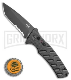 Boker Plus Strike Automatic Knife - Tanto Black Serrated -Kershaw Store Boker Plus Strike Tanto Automatic Knife 3.25 Black Serr 01BO401N LS Bottlecap large