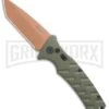 Boker Plus Strike Desert Warrior OD Green Automatic Knife - Tanto Copper Plain -Kershaw Store Boker Plus Strike Tanto Desert Warrior OD Green copper BHQ 68520 jr large