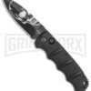 Boker Kalashnikov Skull Black Automatic Knife - Dagger Black Plain -Kershaw Store Boker Skull Kalashnikov Dagger Auto Black D2 BHQ 48870 jr large