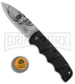 Boker Kalashnikov Skull Black Automatic Knife - D2 Dagger Stonewash Plain -Kershaw Store Boker Skull Kalashnikov Dagger SW BHQ 75532 er bottlecap large
