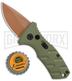 Boker Stubby Strike Automatic Knife - Desert Warrior 9 Boker Stubby Strike Automatic Knife - Desert Warrior -Kershaw Store Boker Stubby Strike CA Legal Auto OD Green Copper 01BO443NSOI BHQ 99649 jr bottlecap large