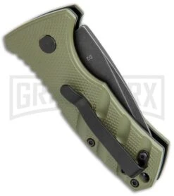 Boker Stubby Strike OD Green Automatic Knife - Black Stonewash -Kershaw Store Boker Stubby Strike CA Legal Auto OD Green Smokewash 01BO442NSOI BHQ 99648 jr side large