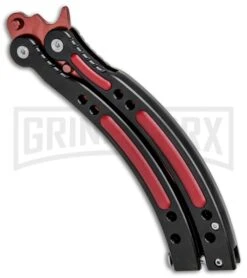 Andux CS Black Balisong Butterfly Knife W/ Red Inlays - Bowie Red Plain -Kershaw Store Butterfly Red Inlay Black Handle BF310477 1 BHQ 81131 jr side large