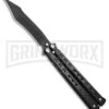 Chalkhill Balisong Butterfly Knife - Black Tanto Dotted -Kershaw Store Chalkhill Balisong Black Butterfly Knife Black Plain GX 37647 td large