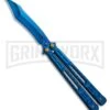Chalkhill Balisong Black Butterfly Knife - Blue Tanto Skeletonized Handles -Kershaw Store Chalkhill Balisong Blue Butterfly Knife Blue Plain GX 37645 td large