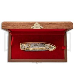 Custom Russian Gold Fish Automatic Knife - Damascus Plain 11 Custom Russian Gold Fish Automatic Knife - Damascus Plain -Kershaw Store Custom Russian Gold Fish Automatic Damascus RV HC5 FISH DAM GX 31051 jr box large