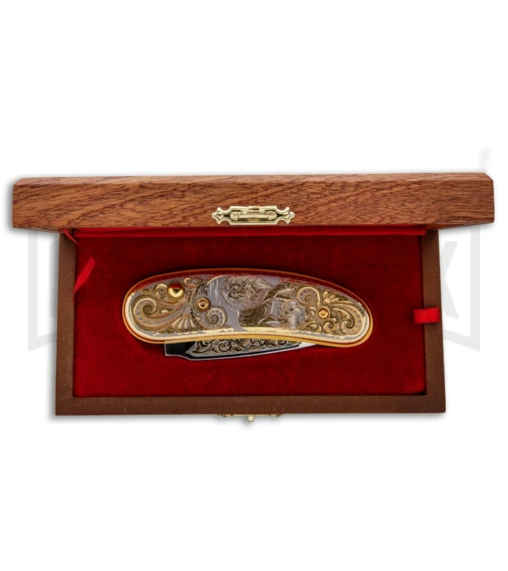 Custom Russian Gold Lion Automatic Knife - Polish Plain 6 Custom Russian Gold Lion Automatic Knife - Polish Plain - Image 4