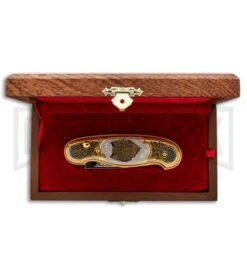 Custom Russian Gold Wolf Automatic Knife - Polish Plain -Kershaw Store Custom Russian Gold Wolf Auto Polish RV HC2M WOLF GX 31047 jr box large