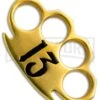 PANTHER Lucky Thirteen Paper Weight Brass Knuckles - Black 1 PANTHER Lucky Thirteen Paper Weight Brass Knuckles - Black -Kershaw Store Dalton Knuckles Lucky Thirteen Blk BR 249 M 13 BLK BP 18761 jr large