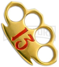 PANTHER Lucky Thirteen Paper Weight Brass Knuckles - Red