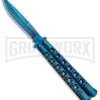 Chalkhill Balisong Blue Butterfly Knife - Blue Plain -Kershaw Store Deepak Special Blue Balisong Butterfly Blue Plain BK2BL BHQ 89898 jr large
