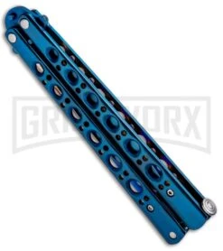 Kershaw Store -Kershaw Store Deepak Special Blue Balisong Butterfly Blue Plain BK2BL BHQ 89898 jr spine large