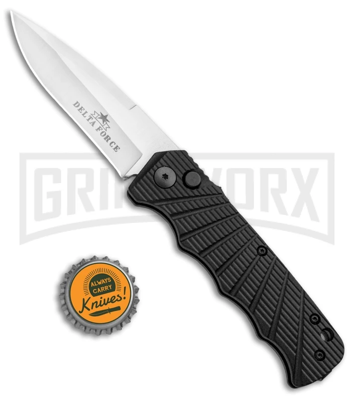 Delta Force Automatic Knife Black Aluminum - Satin Plain 6 Delta Force Automatic Knife Black Aluminum - Satin Plain - Image 4