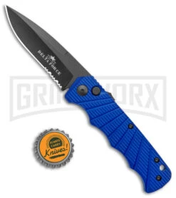 Delta Force Blue Auto Knife - Black Serrated -Kershaw Store Delta Force Auto Blue Aluminum Black Serr GX 38231 jr bottlecap large