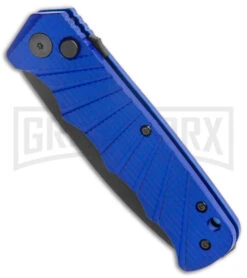 Delta Force Blue Auto Knife - Black Serrated -Kershaw Store Delta Force Auto Blue Aluminum Black Serr GX 38231 jr spine large