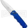 Delta Force Automatic Knife Blue Aluminum - Satin Plain