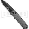Delta Force Automatic Knife Gray Aluminum - Black Plain -Kershaw Store Delta Force Auto Gray Molded Plastic Black Plain GX 33546 jr large