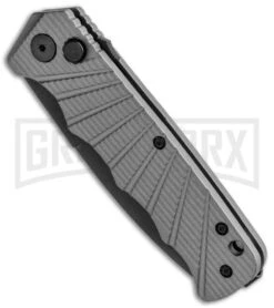 Delta Force Automatic Knife Gray Aluminum - Black Plain -Kershaw Store Delta Force Auto Gray Molded Plastic Black Plain GX 33546 jr spine large