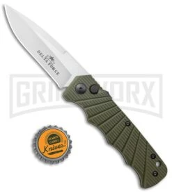 Delta Force Automatic Knife Green Aluminum - Satin Plain -Kershaw Store Delta Force Auto Green Aluminum Satin GX 38065 jr bottlecap large
